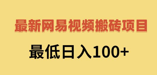 2022网易视频搬砖赚钱，日收益120（视频教程+文档）-宇文网创
