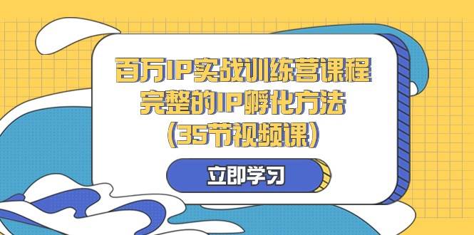 百万IP实战训练营课程，完整的IP孵化方法（35节视频课）-宇文网创