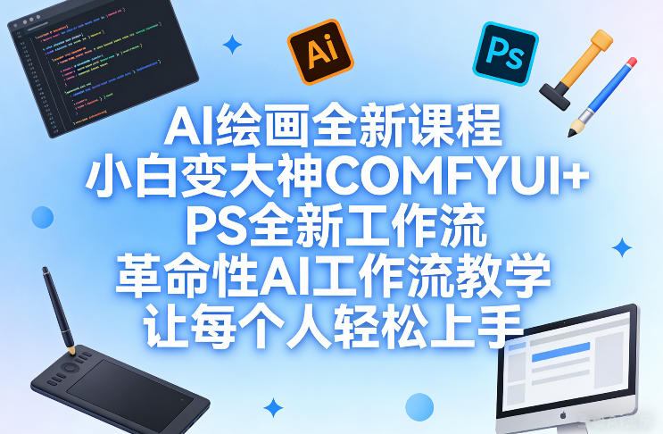 AI绘画全新课程,小白变大神COMFYUI+PS全新工作流,革命性AI工作流教学,让每个人轻松上手-宇文网创