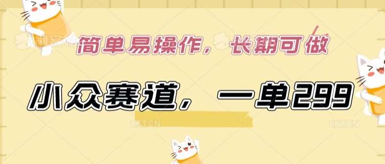 小众赛道，一单299.简单易操作，长期可做【揭秘】-宇文网创