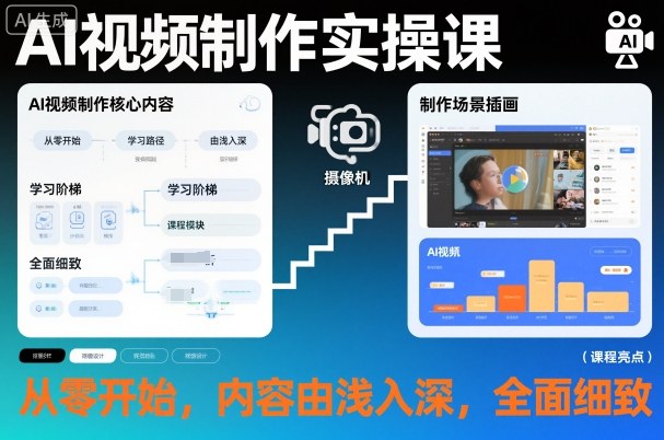 AI视频制作实操课,从零开始,内容由浅入深,全面细致-宇文网创