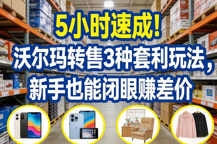 5小时速成！沃尔玛转售3种套利玩法，新手也能闭眼賺差价-宇文网创