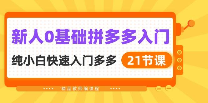 （10299期）新人0基础拼多多入门，​纯小白快速入门多多（21节课）-宇文网创