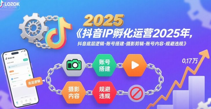 抖音IP孵化运营2025年，抖音底层逻辑-账号搭建-摄影剪辑-账号内容-规避违规-宇文网创