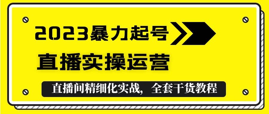 2023暴力起号+直播实操运营，全套直播间精细化实战，全套干货教程-宇文网创