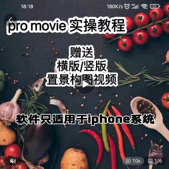 漆十二美食摄影，25​节promovie实操高手课节-宇文网创