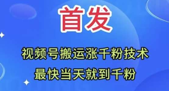 全网首发：视频号无脑搬运涨千粉技术，最快当天到千粉【揭秘】-宇文网创