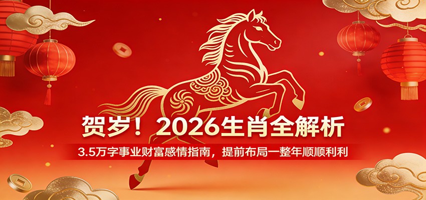 贺岁！2026生肖全解析，3.5万字事业财富感情指南，提前布局一整年顺顺利利-宇文网创