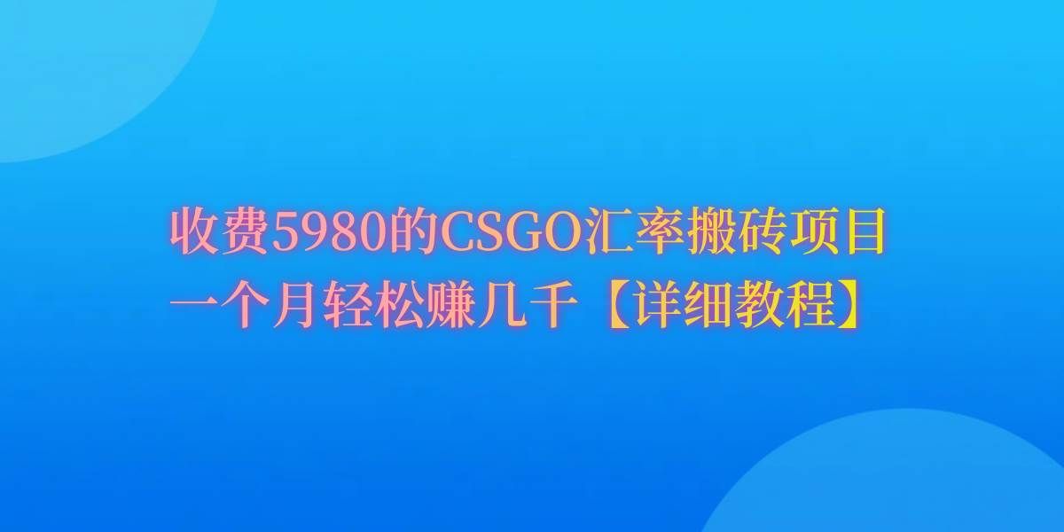 （9776期）CSGO装备搬砖，月综合收益率高达60%，你也可以！-宇文网创