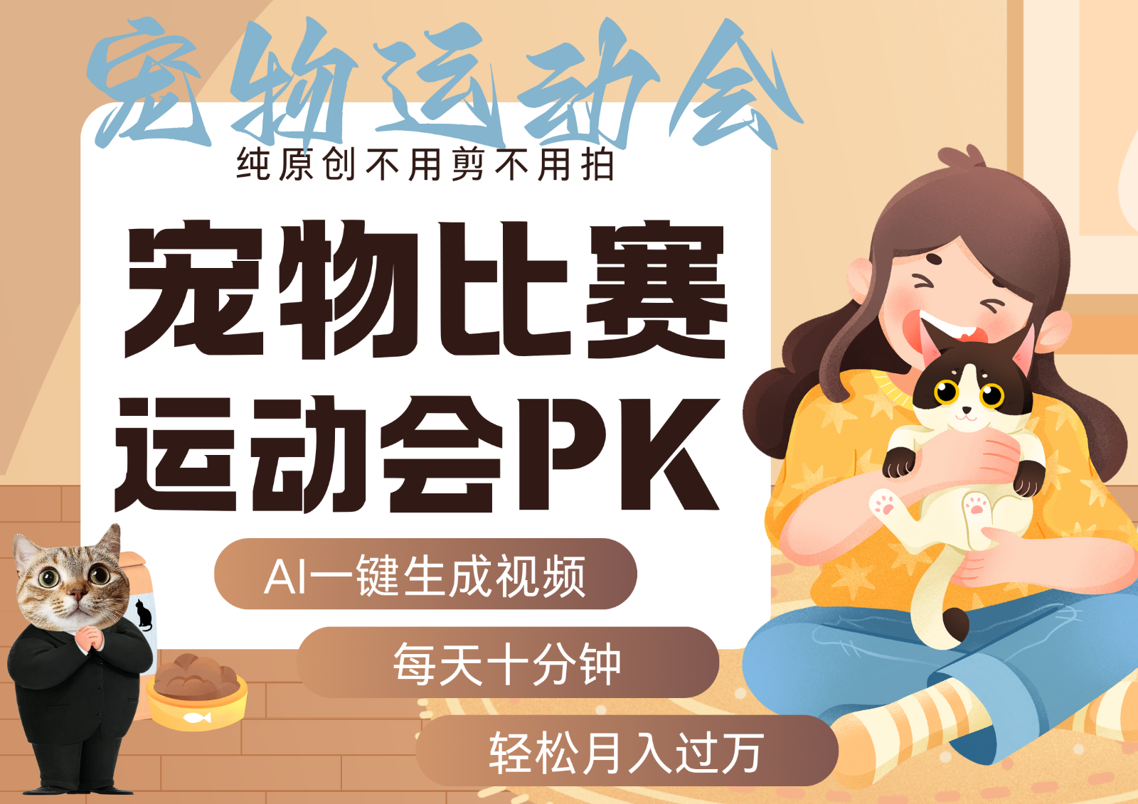 AI萌宠运动员跳水 射击  篮球  足球比赛   每天十分钟 附详细提示词文案库  代替做…-宇文网创