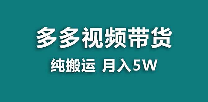 （8491期）【蓝海项目】拼多多视频带货 纯搬运一个月搞了5w佣金，小白也能操作 送工具-宇文网创