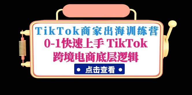 TikTok商家出海训练营：0-1快速上手 TikTok跨境电商底层逻辑(无水印)-宇文网创