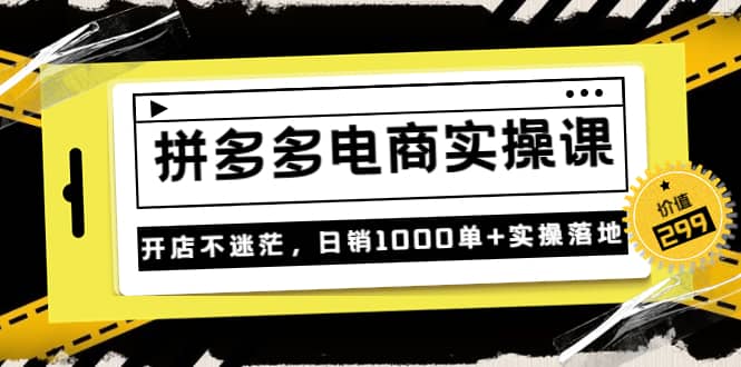 《拼多多电商实操课》开店不迷茫,日销1000单+实操落地(价值299元)-宇文网创