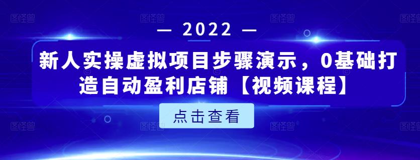 新人实操虚拟项目步骤演示,0基础打造自动盈利店铺【视频课程】