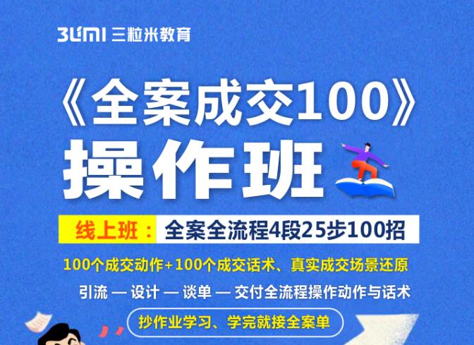 《全案成交100》全案全流程4段25步100招，操作班-宇文网创