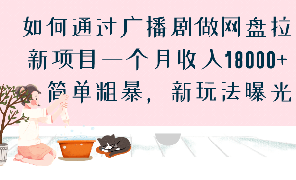 如何通过广播剧做网盘拉新项目一个月收入18000+，简单粗暴，新玩法曝光-宇文网创