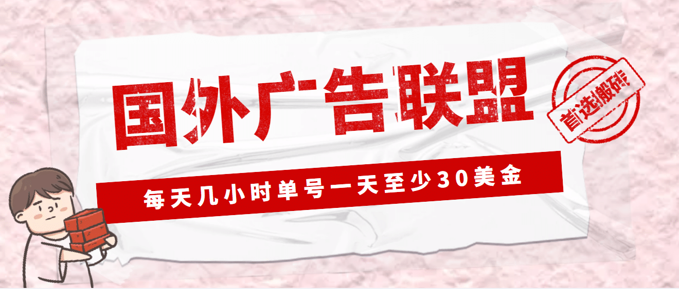 外面收费1980最新国外LEAD广告联盟搬砖项目，单号一天至少30美元(详细教程)-宇文网创