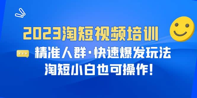 2023淘短视频培训：精准人群·快速爆发玩法，淘短小白也可操作-宇文网创