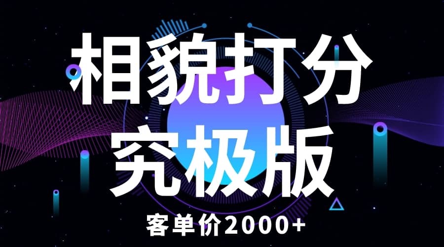 相貌打分究极版，客单价2000+纯新手小白就可操作的项目-宇文网创