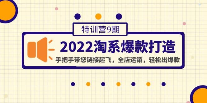 2022淘系爆款打造特训营9期：手把手带您链接起飞，全店运销，轻松出爆款-宇文网创