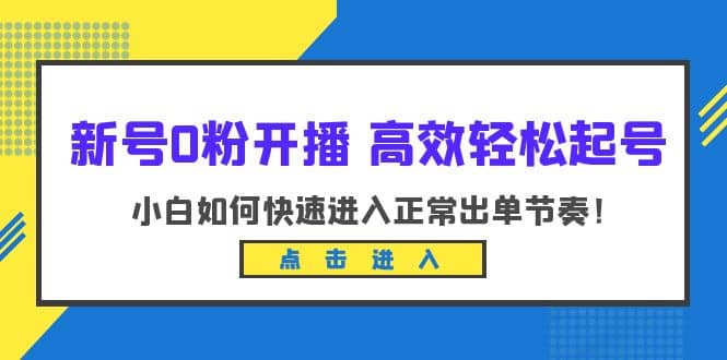 新号0粉开播-高效轻松起号：小白如何快速进入正常出单节奏（10节课）-宇文网创