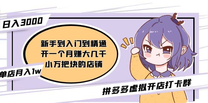 拼多多虚拟开店打卡群：入门到精通（昨日群里有小伙伴3000+）2月26更新-宇文网创