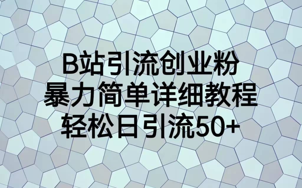 B站引流创业粉,暴力简单详细教程,轻松日引流50+-宇文网创