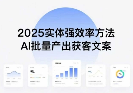 实体强效率方法：AI批量产出获客文案，2025年普通人拥抱AI，实现实体创收-宇文网创
