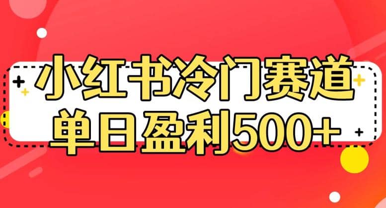 小红书冷门赛道，单日盈利500+【揭秘】-宇文网创