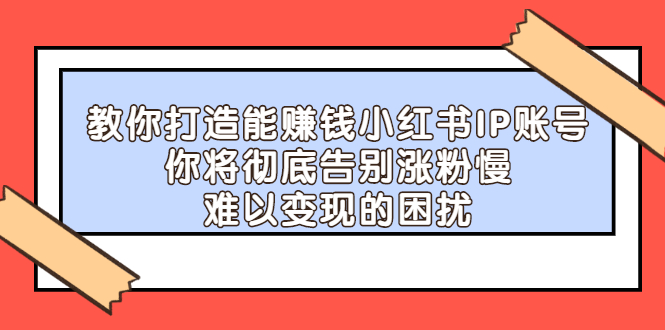 教你打造能赚钱小红书IP账号，了解透彻小红书的真正玩法-宇文网创