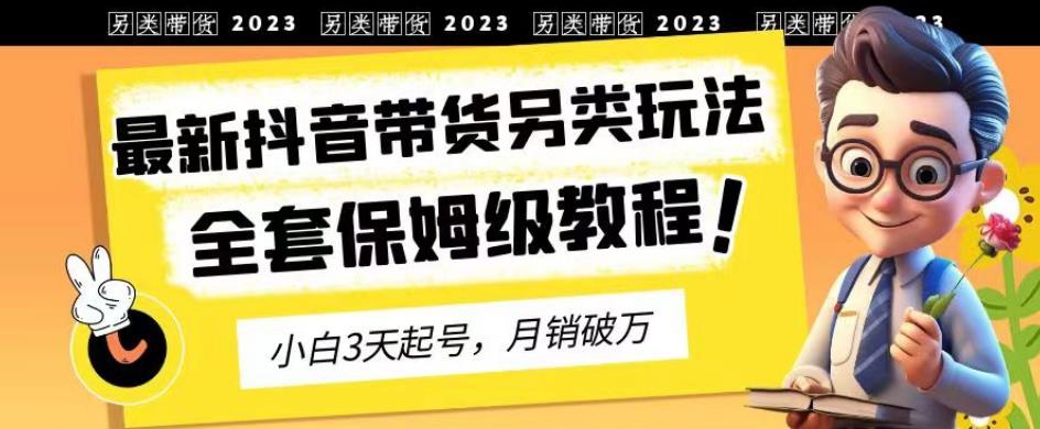 2023年最新抖音带货另类玩法，3天起号，月销破万（保姆级教程）【揭秘】-宇文网创