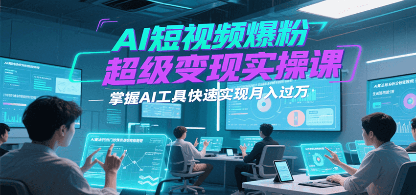 AI短视频爆粉超级变现实操课，掌握AI工具快速实现月入过万-宇文网创