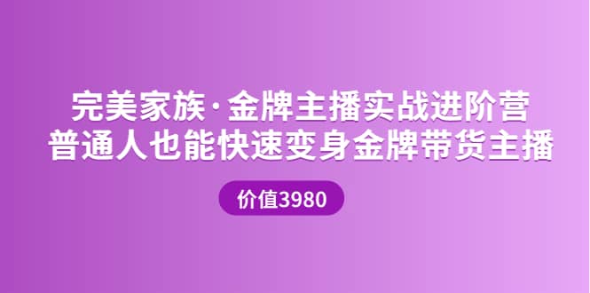 金牌主播实战进阶营 普通人也能快速变身金牌带货主播 (价值3980)-宇文网创