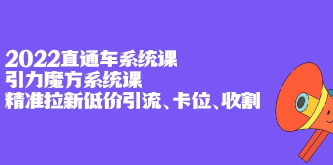 2022直通车系统课+引力魔方系统课，精准拉新低价引流、卡位、收割-宇文网创