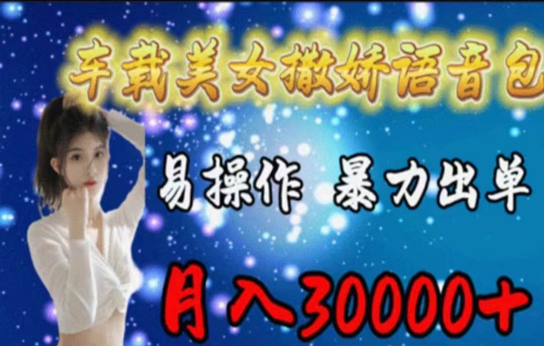 （11249期）车载美女撒娇语音包，执行就出单，月入3000＋，小白看完课程就能马上实操-宇文网创