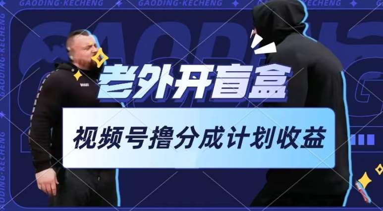 老外开盲盒视频,撸视频号分成计划收益,每天只需一小时,新手小白轻松上手【揭秘】-宇文网创