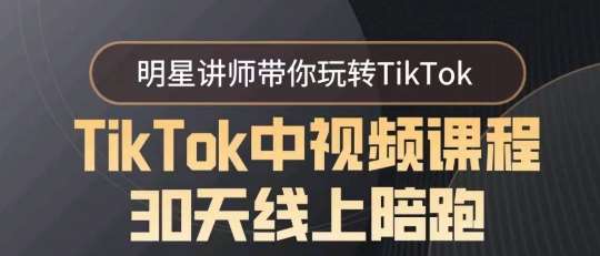 TikTok中视频课程30天线上陪跑，明星讲师带你玩转TikTok-宇文网创
