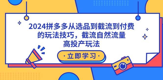（9037期）2024拼多多从选品到截流到付费的玩法技巧，截流自然流量玩法，高投产玩法-宇文网创