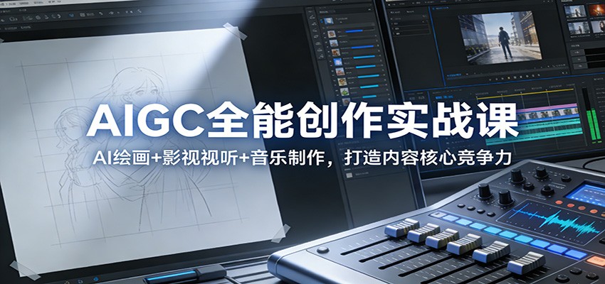 AIGC全能创作实战课：AI绘画+影视视听+音乐制作，打造内容核心竞争力-宇文网创