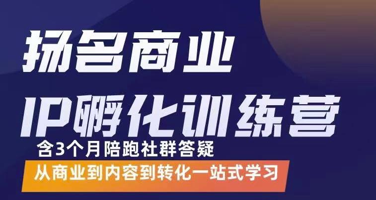 杨名商业IP孵化训练营，从商业到内容到转化一站式学 价值5980元-宇文网创