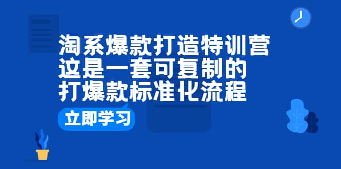 淘系爆款打造特训营：这是一套可复制的打爆款标准化流程-宇文网创