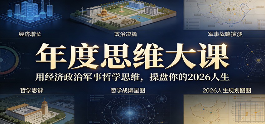 年度思维大课,用经济政治军事哲学思维,操盘你的2026人生-宇文网创