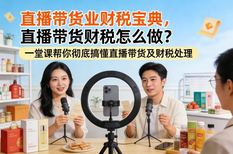 直播带货业财税宝典，直播带货财税怎么做？一堂课帮你彻底搞懂直播带货及财税处理-宇文网创