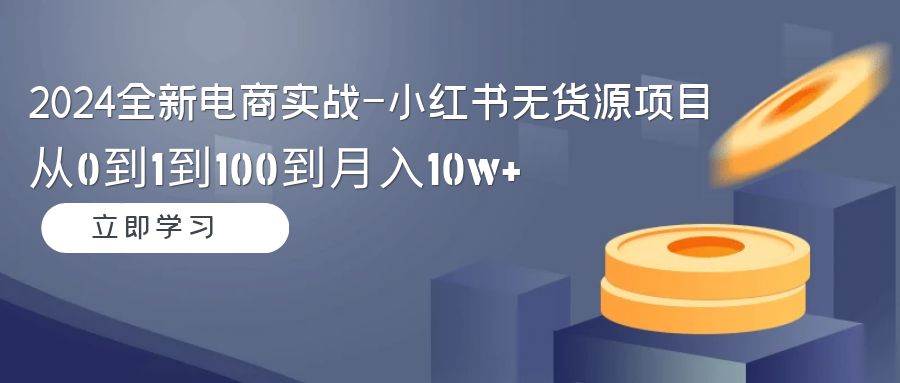 （9169期）2024全新电商实战-小红书无货源项目：从0到1到100到月入10w+-宇文网创