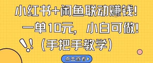 小红书+闲鱼联动挣钱，一单10元，小白可做-宇文网创