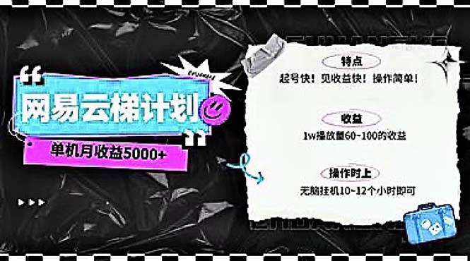 （10389期）2024网易云云梯计划 单机日300+ 无脑月入5000+-宇文网创
