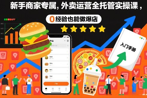 新手商家专属，外卖运营全托管实操课，0经验也能做爆店-宇文网创