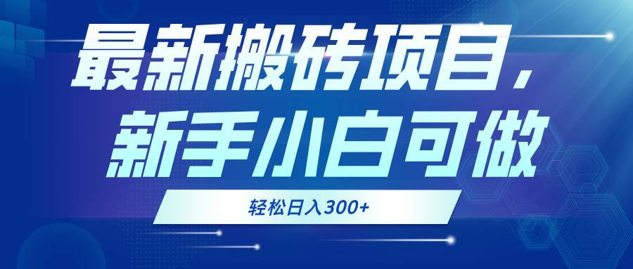 （13086期）最新0门槛搬砖项目，新手小白可做，轻松日入300+-宇文网创
