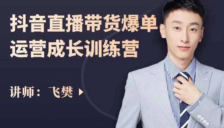 飞樊：抖音直播带货爆单运营成长训练营，手把手教你玩转直播带货-宇文网创