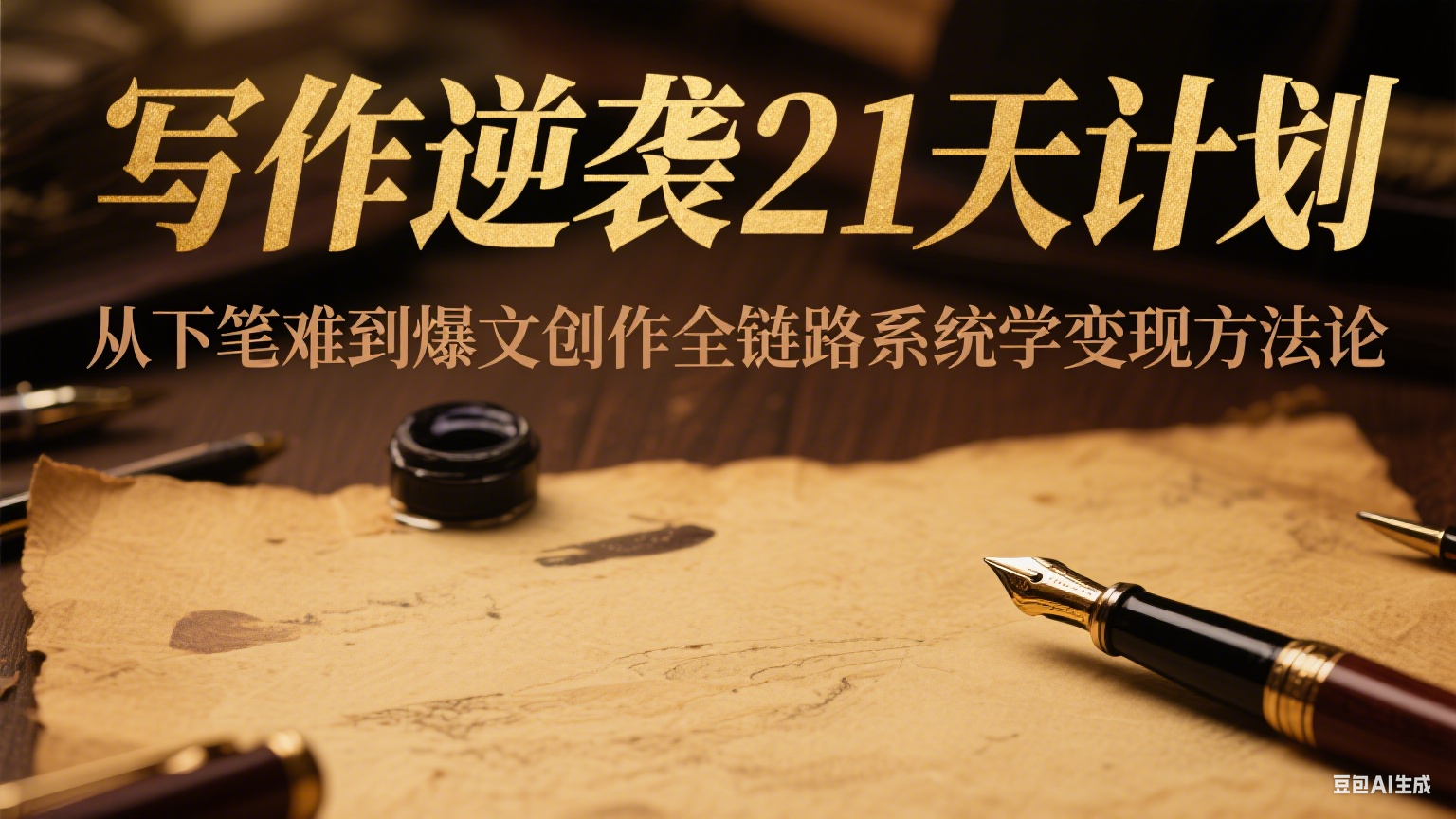 写作逆袭21天计划：从下笔难到爆文创作全链路系统学变现方法论-宇文网创